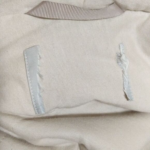 Athleta Ritual faux fur hooded sherpa bomber full zip jacket abalone beige M/L - Picture 4 of 12